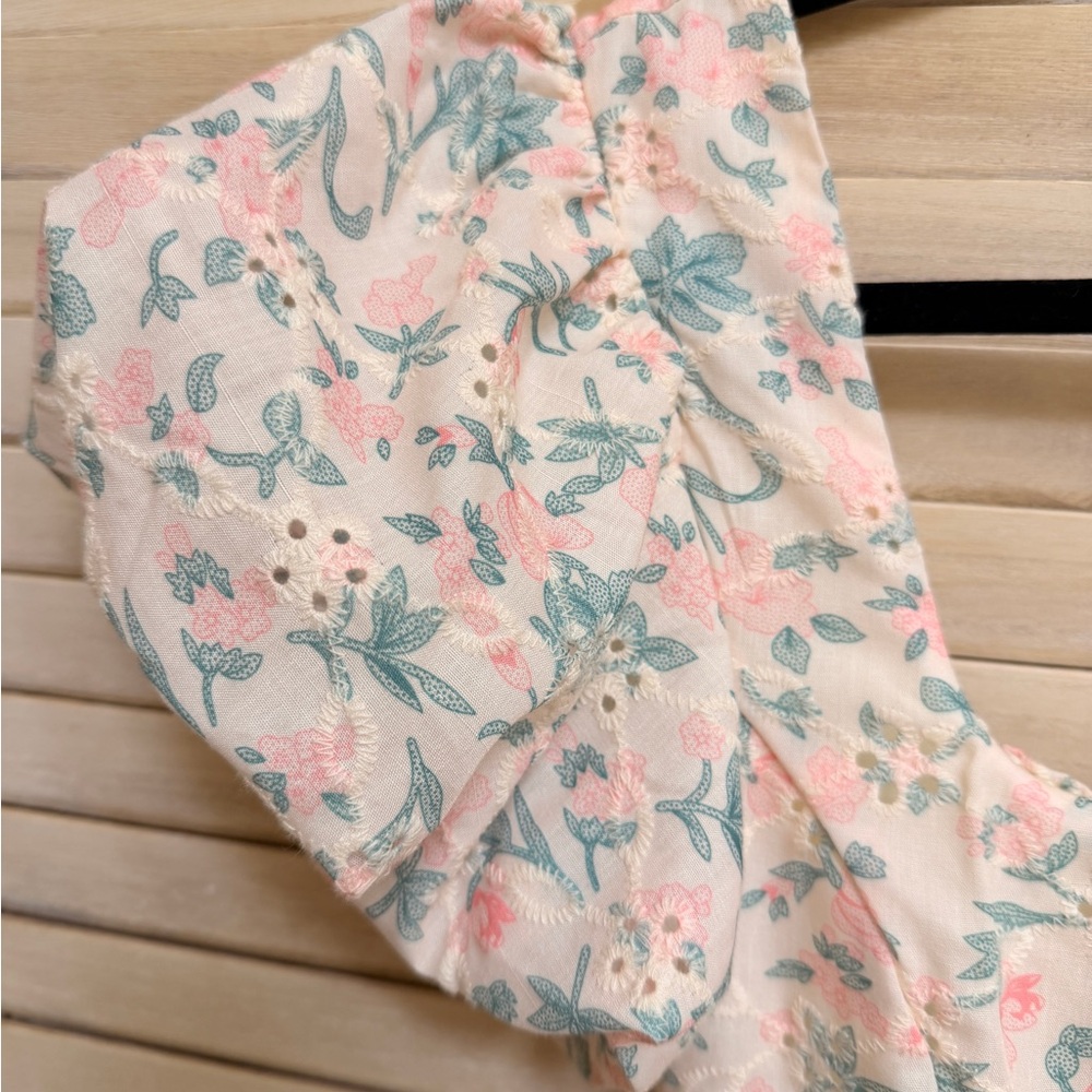 Floral Tiered Mini Dress - Pink/Green - Picture 6 of 6